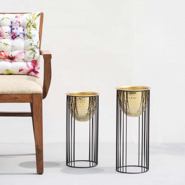 Athena Hammered Planters Gold (Set of two)
