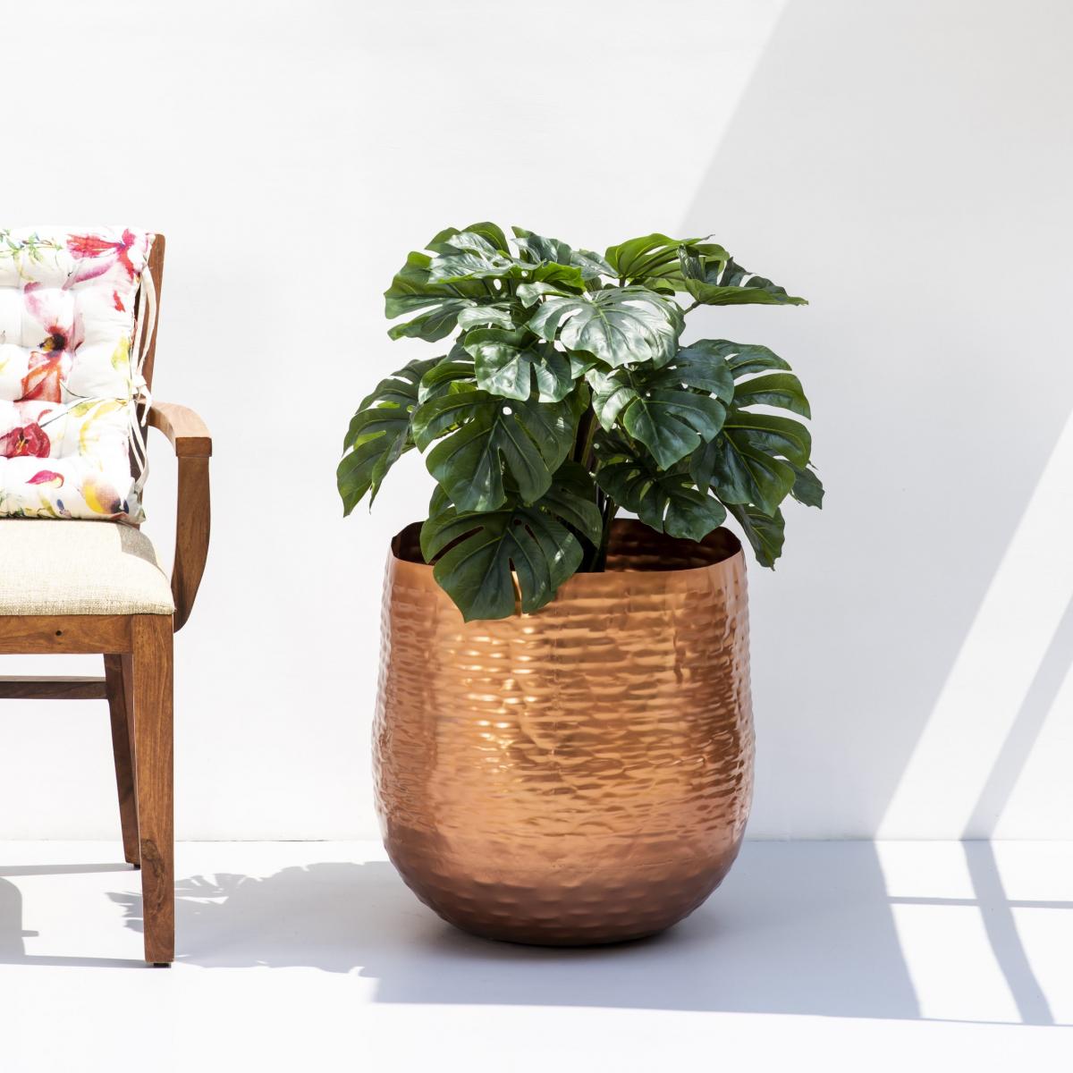 Fluid Large Floor Planter – Rose Gold