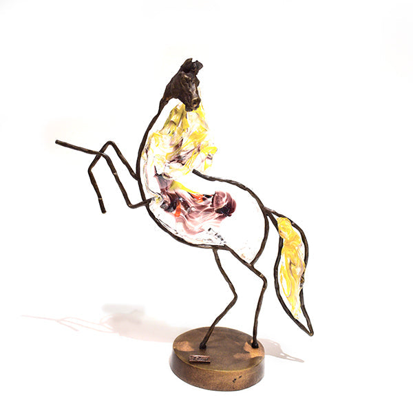 Artistic Horse Pegaso Bronze - Crystal in Metal Frame