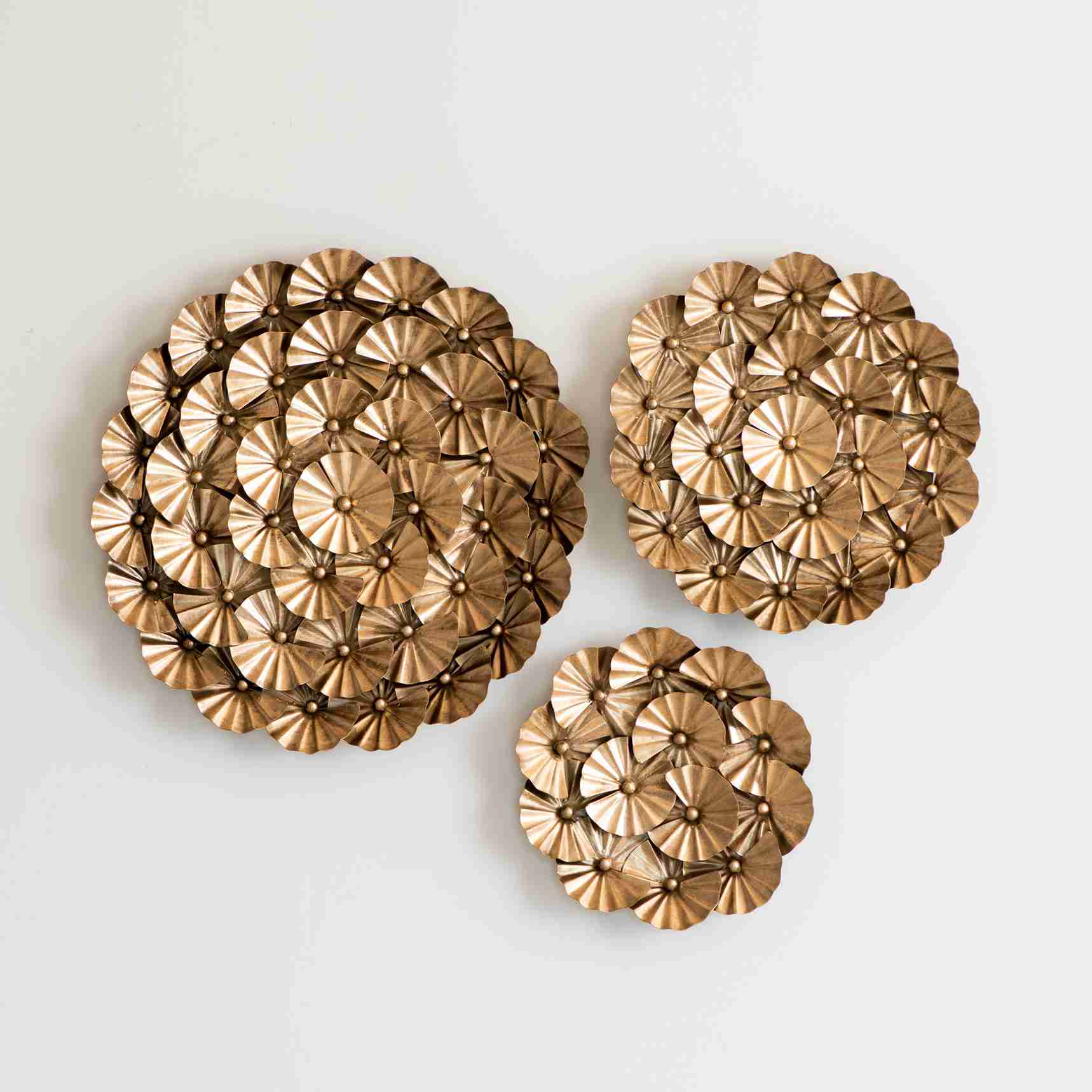 Floral Sun Gold Set of 3 Wall Decor