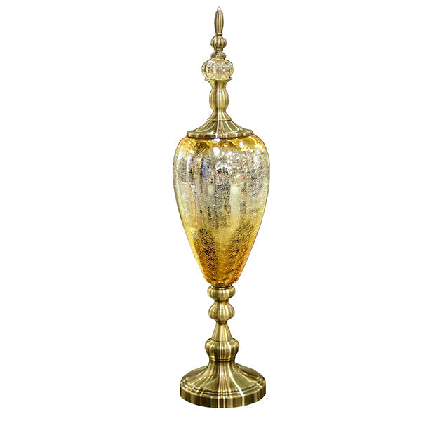 Gold & Copper Textured Glass Stand Showpiece