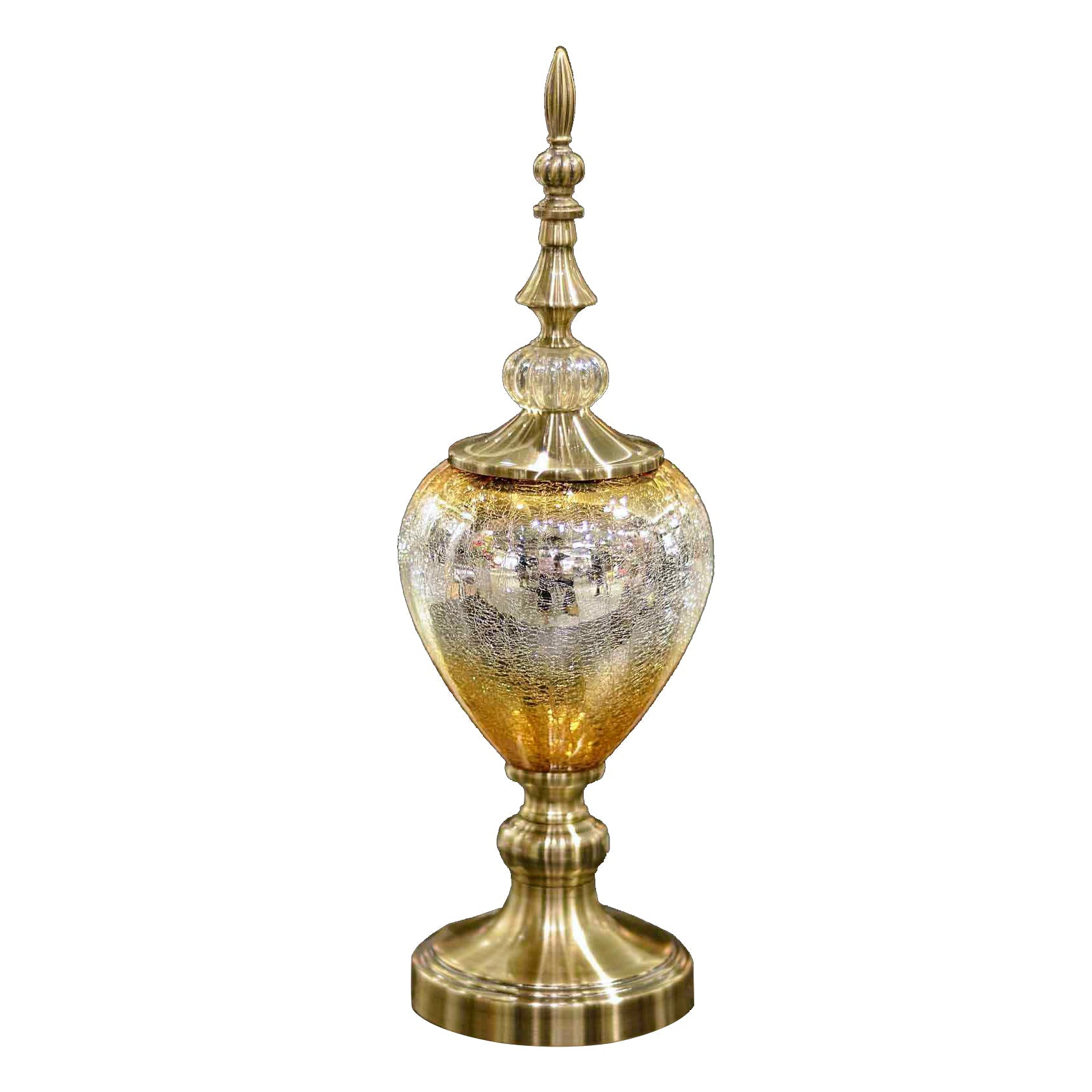 Gold & Copper Textured Glass Stand Showpiece