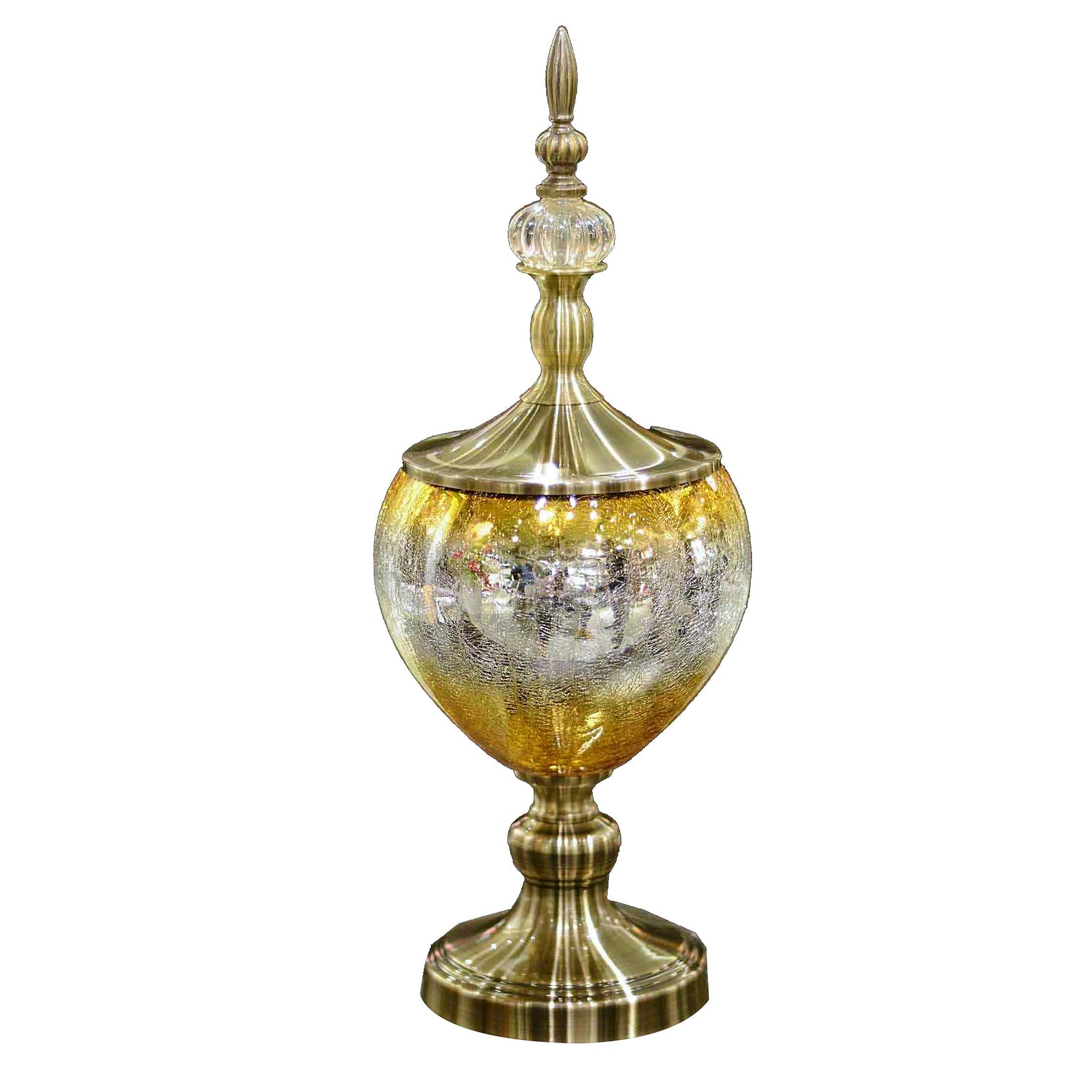 Gold & Copper Textured Glass Stand Showpiece