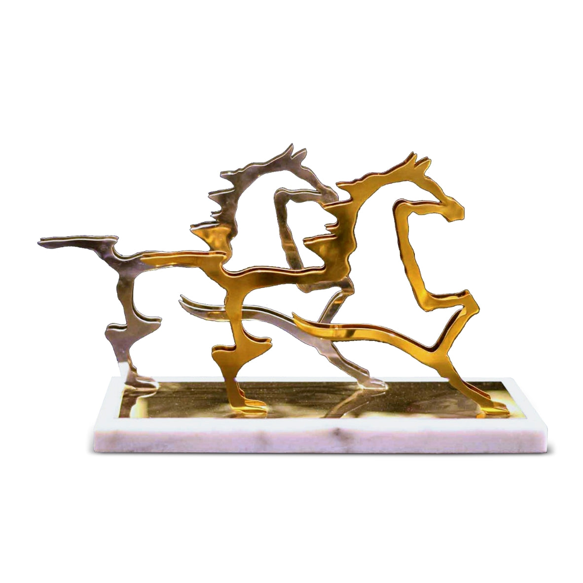 Silver & Golden Horse Décor Piece