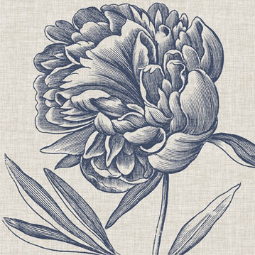 Indigo Floral on Linen 2