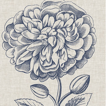 Indigo Floral on Linen 3
