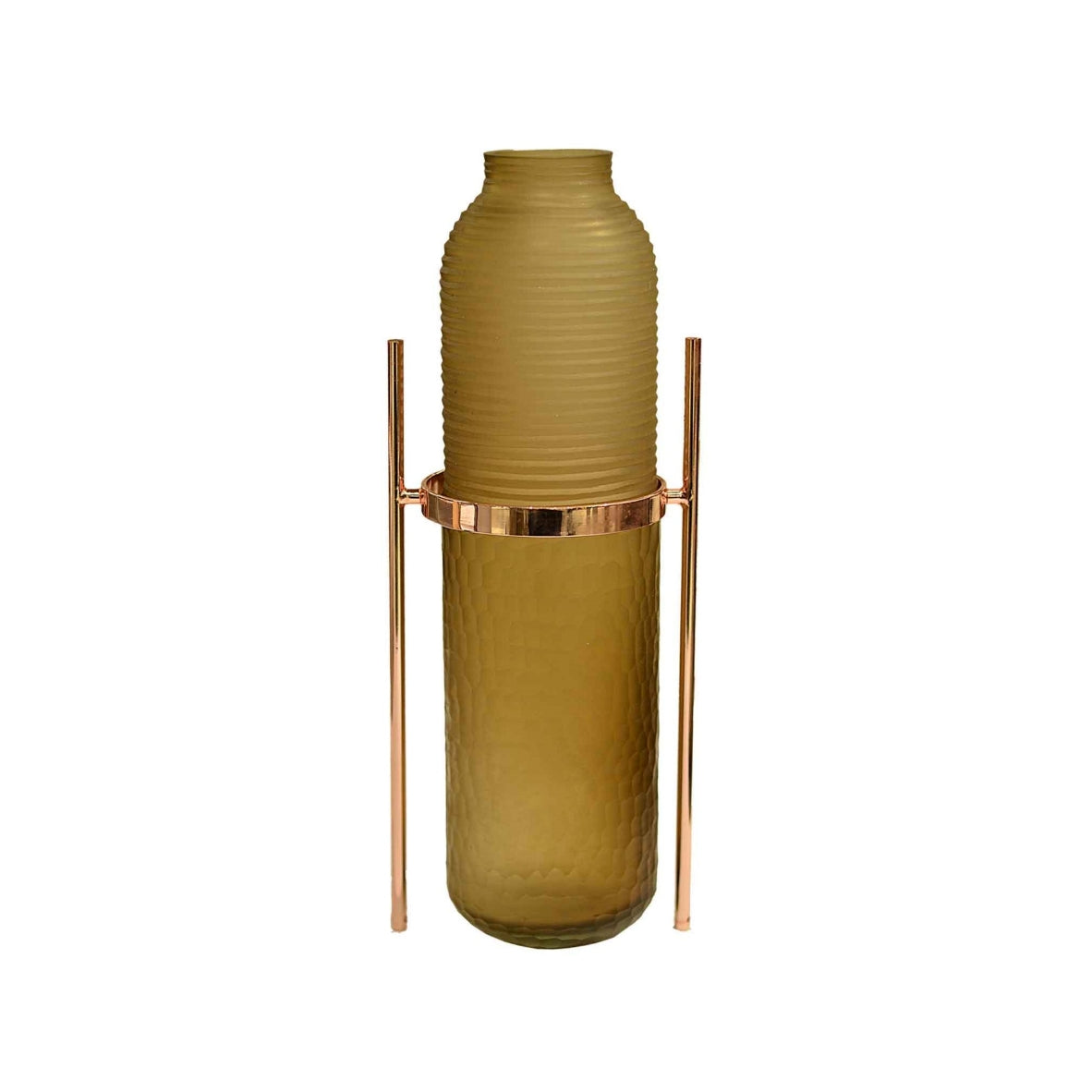 Brown Glass Patterned Modern  Vase 3