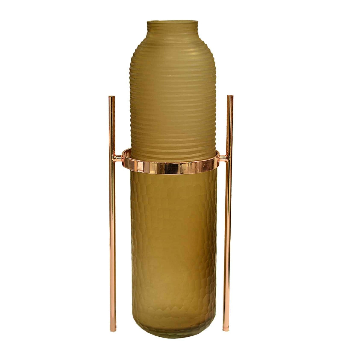 Brown Glass Patterned Modern  Vase 4