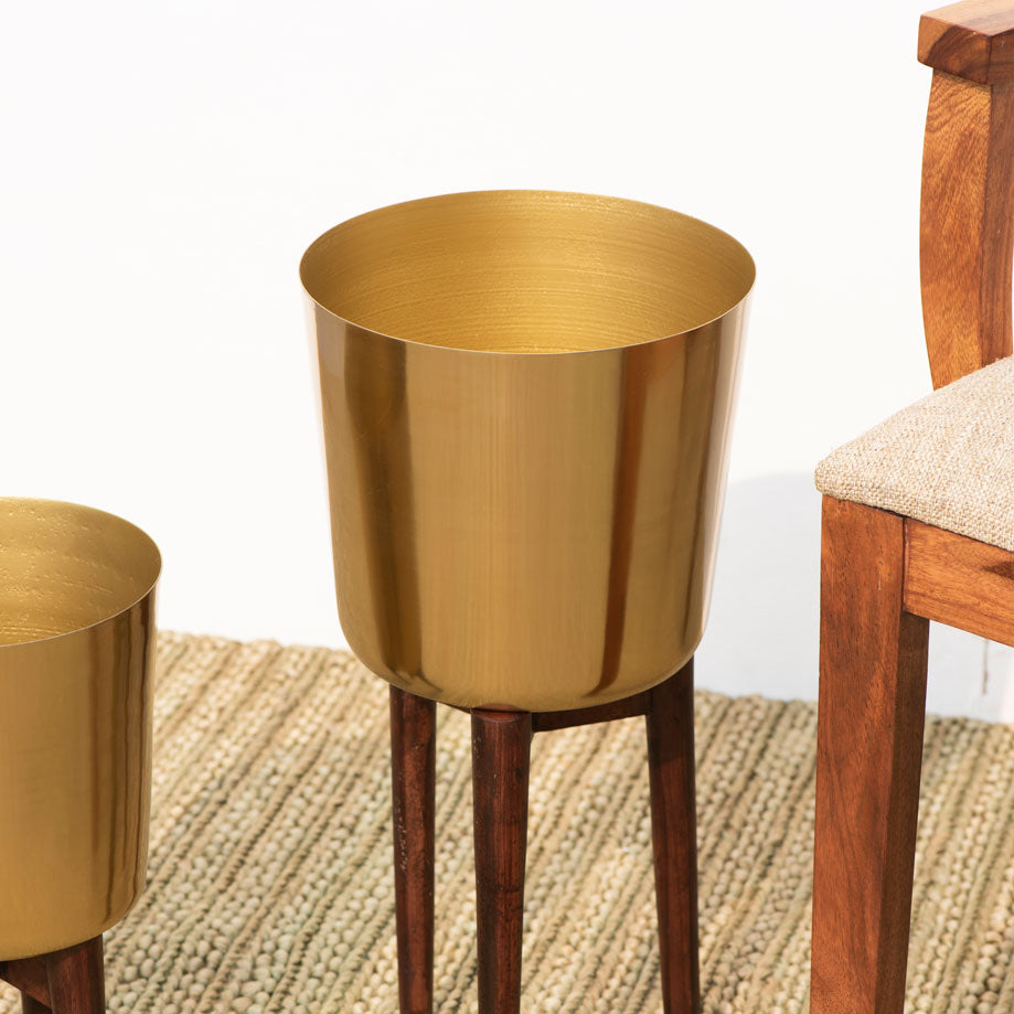 Ashley Planters (Metal & Wood) set of 2