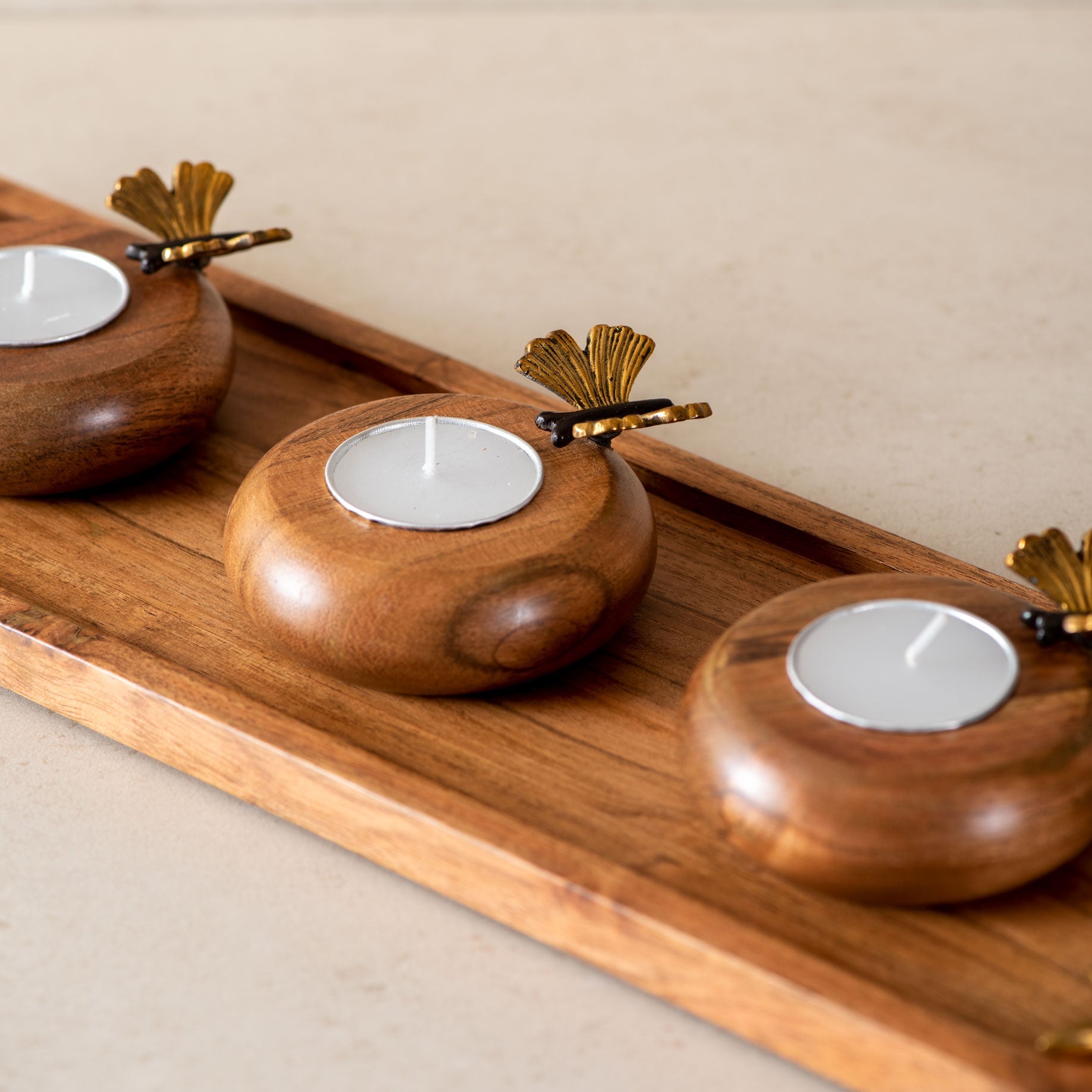 Butterfly tealight holders with Tray and Tealights
