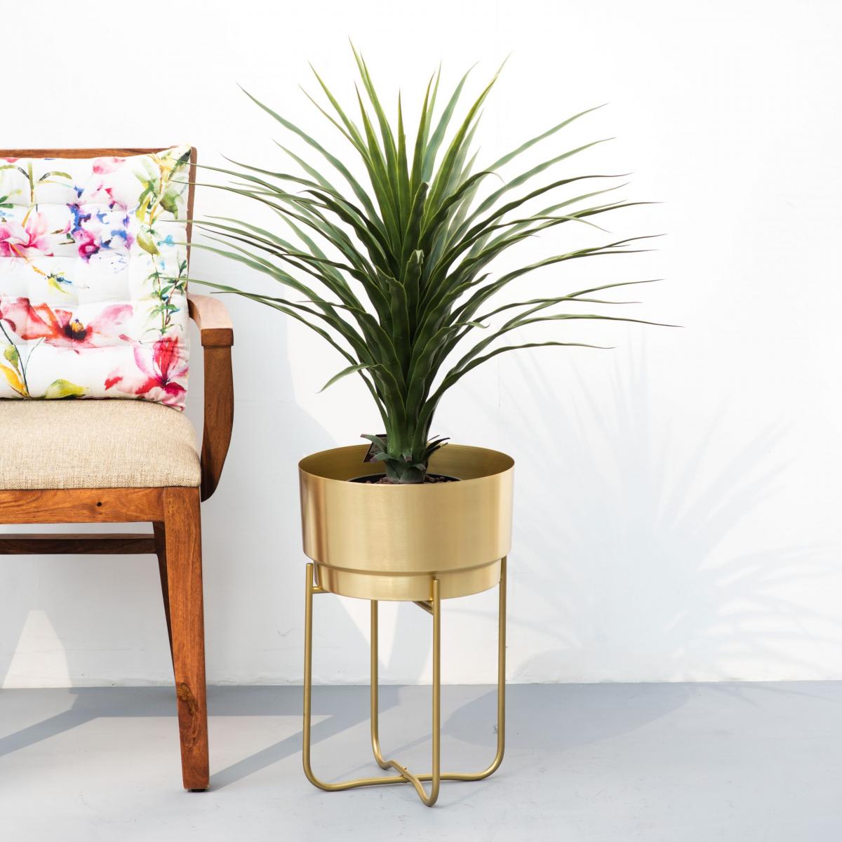 Champagne Gold Indoor Metal Planter Small