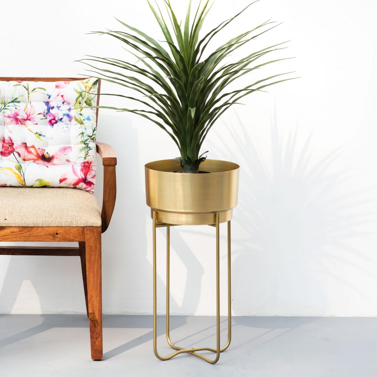 Champagne Gold Indoor Metal Planter Large