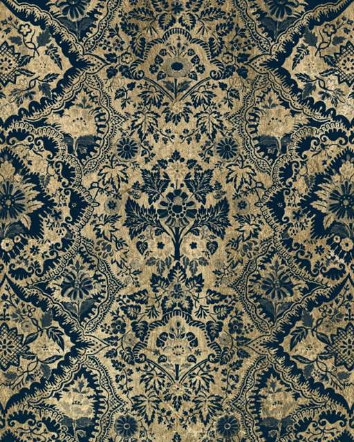 Baroque Tapestry in Aged Indigo I