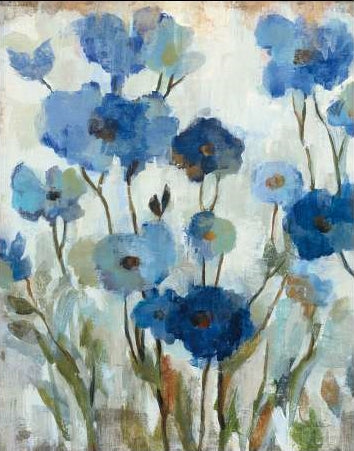 Abstracted Floral in Blue 2