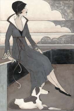 Art Deco Lady With Dog