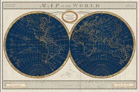 Torkingtons World Map Indigo Globes