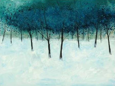 Blue Trees on White