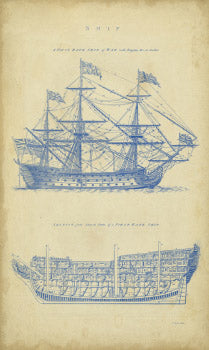Vintage Ship Blueprint