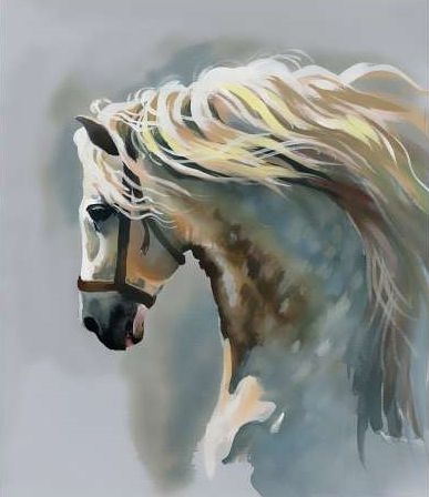 White Stallion Painting