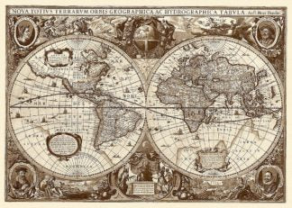 Nova Totius Terrarum Orbis Tabula (sepia)