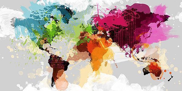 Colourful World Map