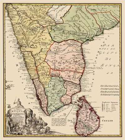 Indian Peninsula Srilanka Asia 1733