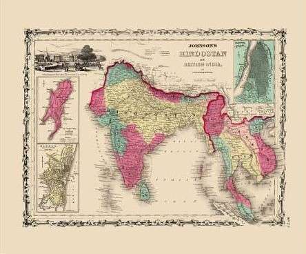 Hindostan British India 1860
