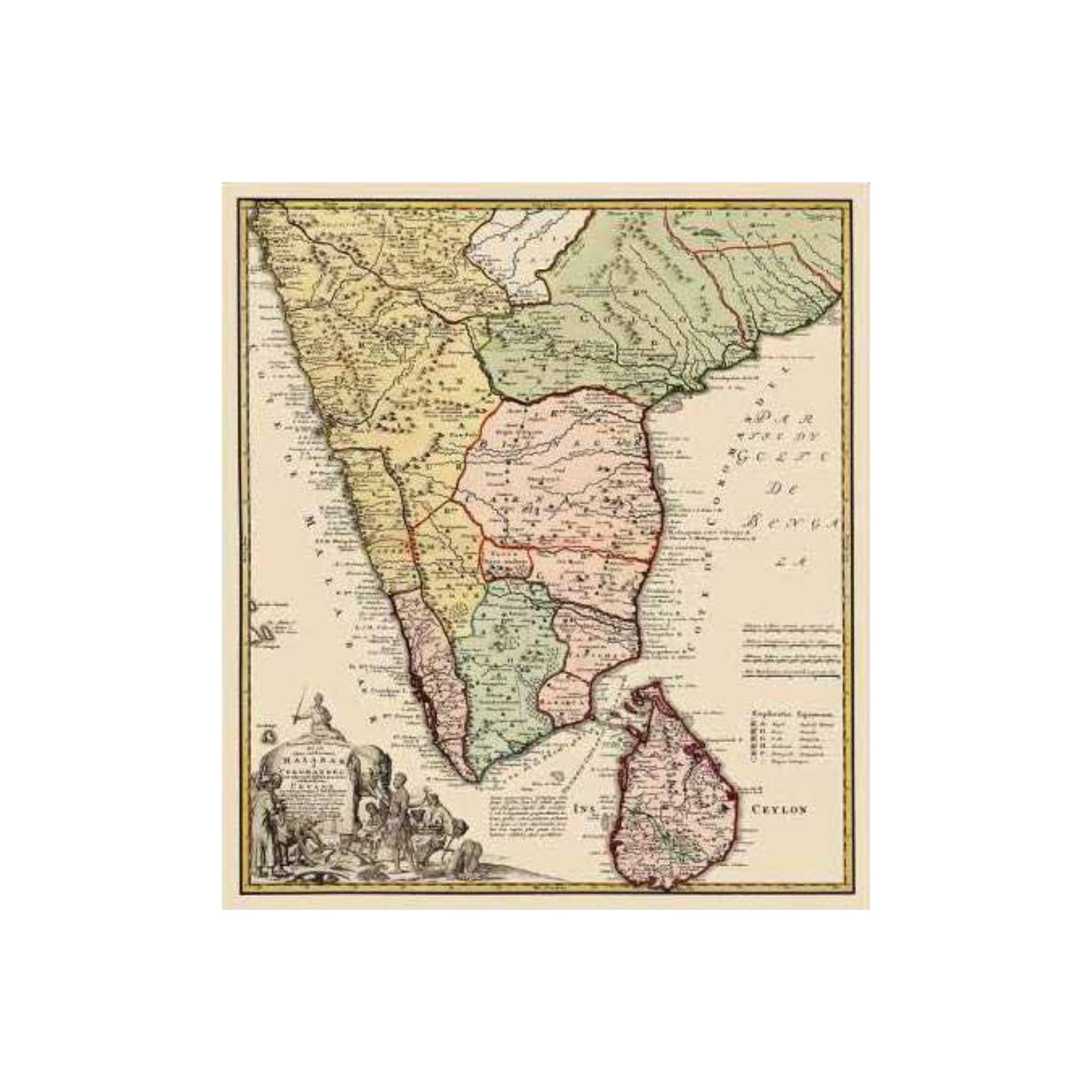 Indian Peninsula Srilanka Asia 1733