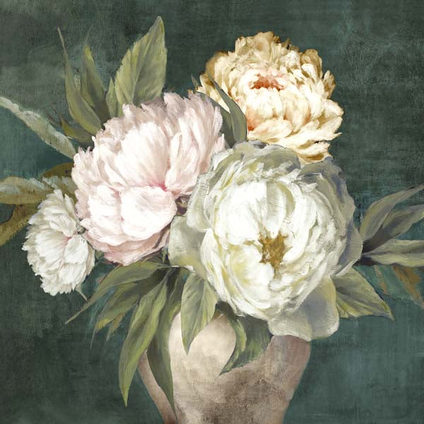 Peonies in a Rustic Vase