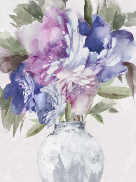 Pastel Blossoms in Glass Vase