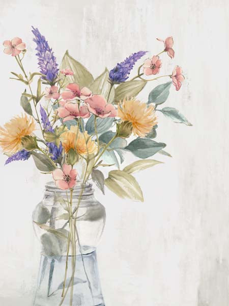 Vibrant Blooms in Glass Vase