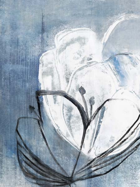 White Blossom on Indigo
