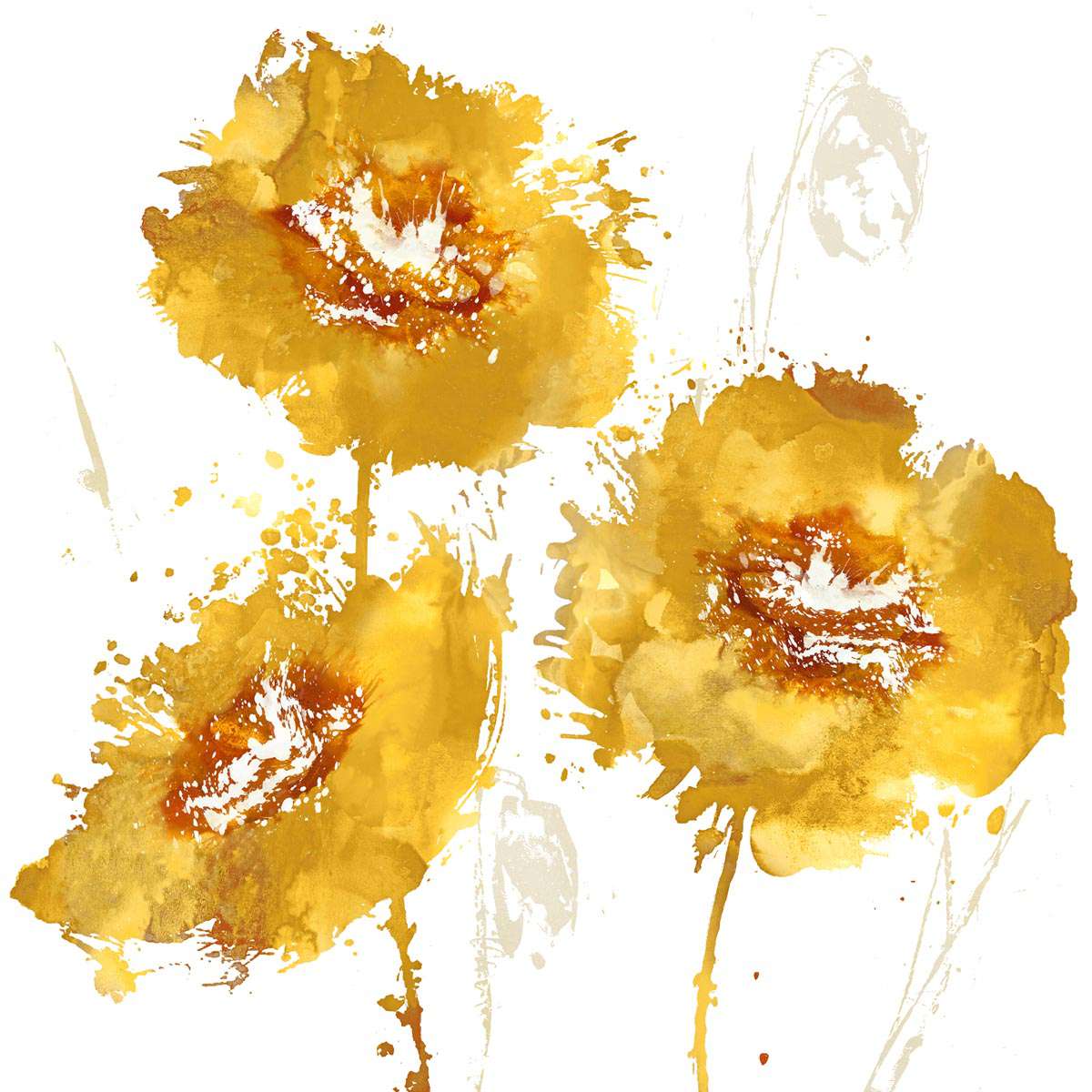 Flower Burst Trio in Amber