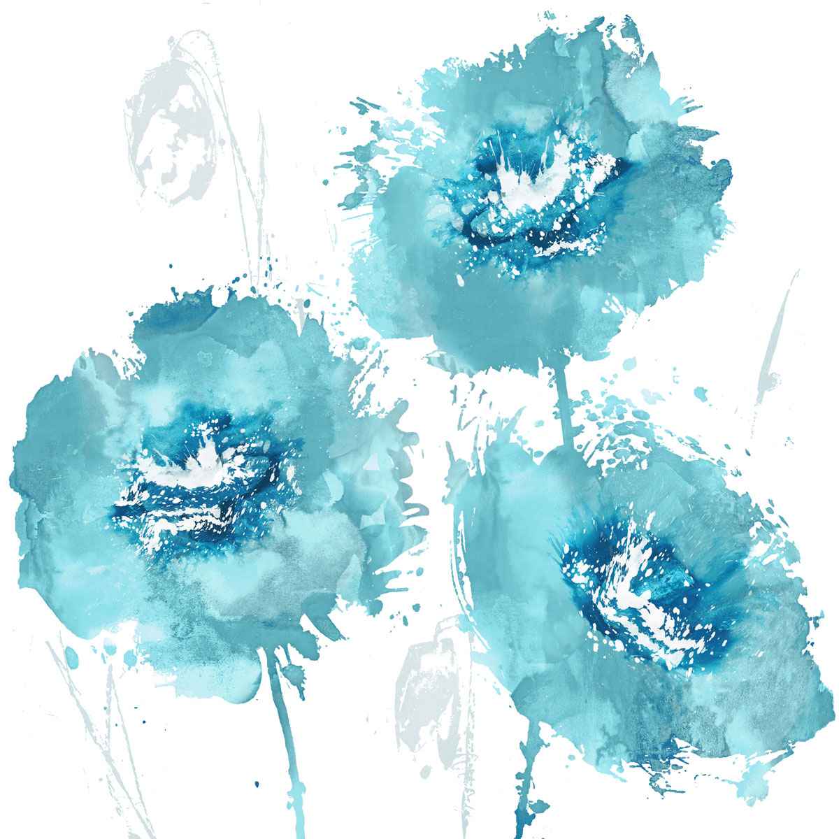 Flower Burst in Aqua 2