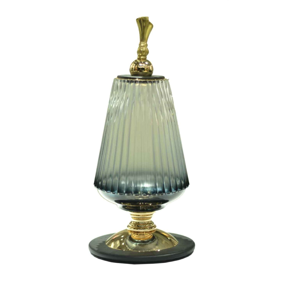 Black & Golden Decorative Glass Stand Showpiece