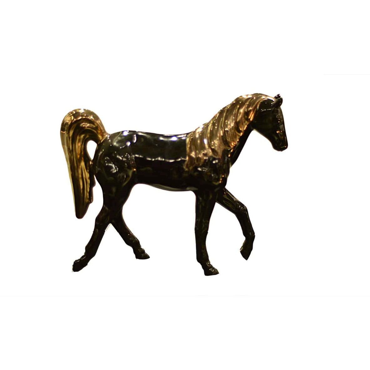 Black & Golden Horse Décor Piece