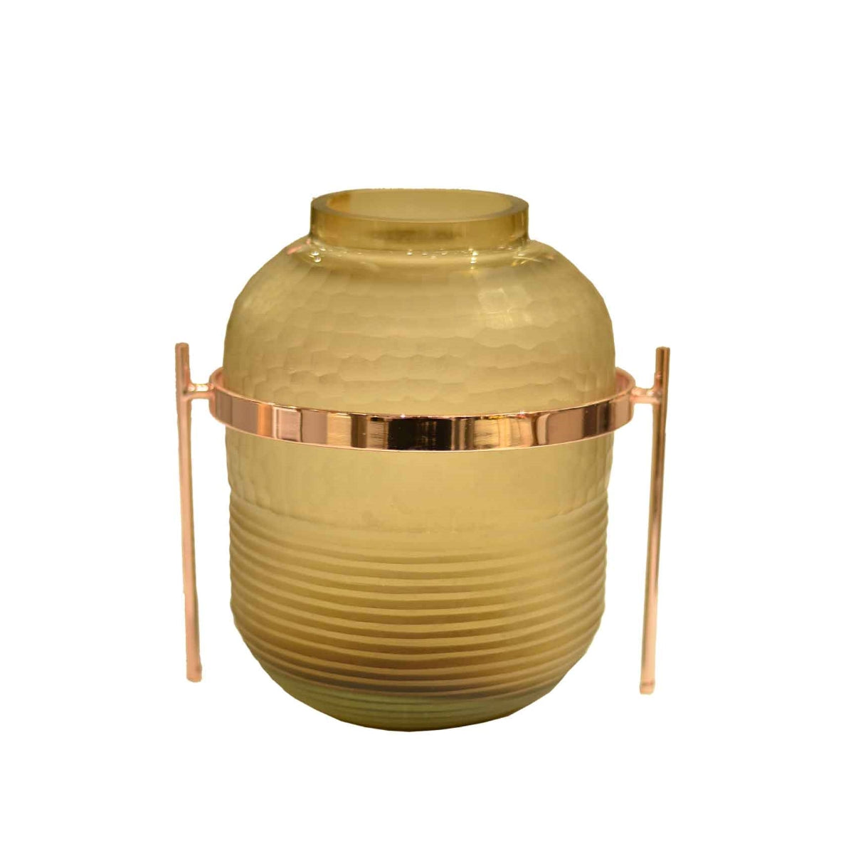 Brown Glass Patterned Modern  Vase