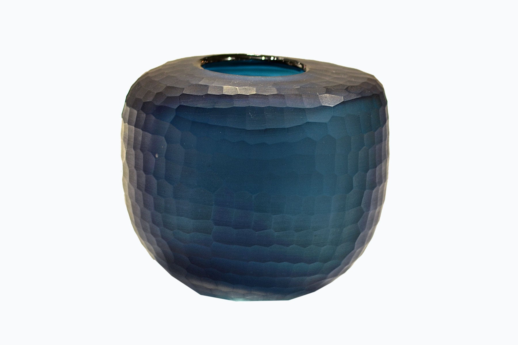 Deep Ocean Blue Glass Vase