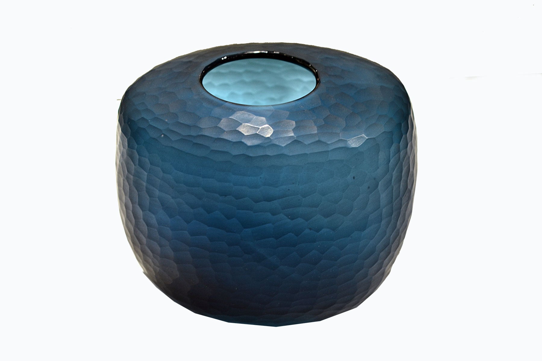 Deep Ocean Blue Glass Vase