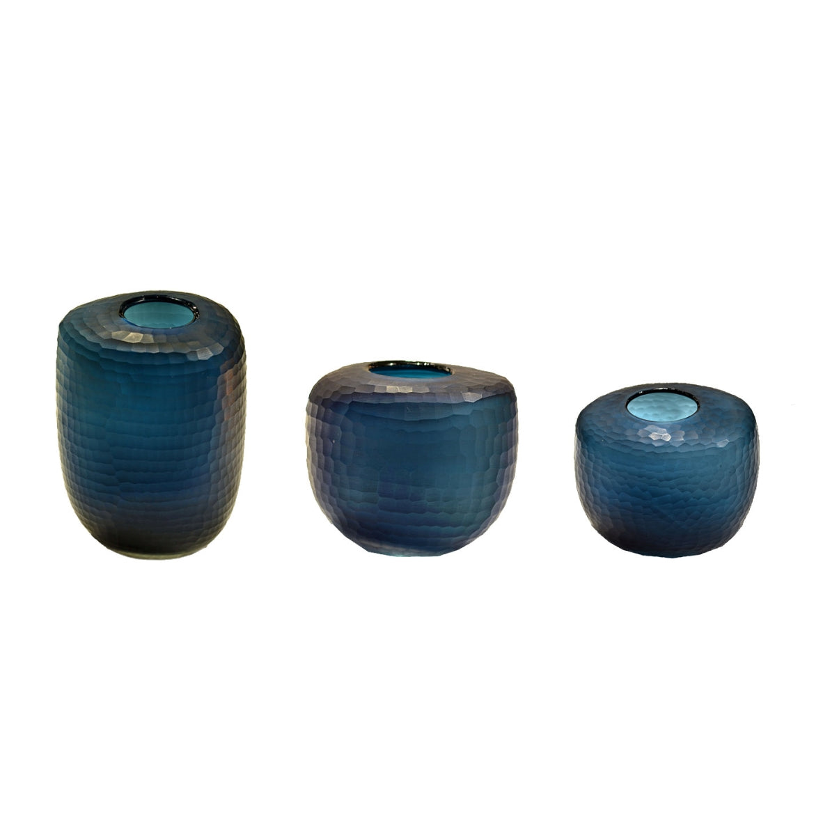 Deep Ocean Blue Glass Vase