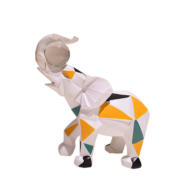 Geometric Multicolor Elephant Showpiece