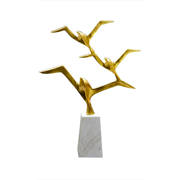 Golden Flying Birds Décor Piece