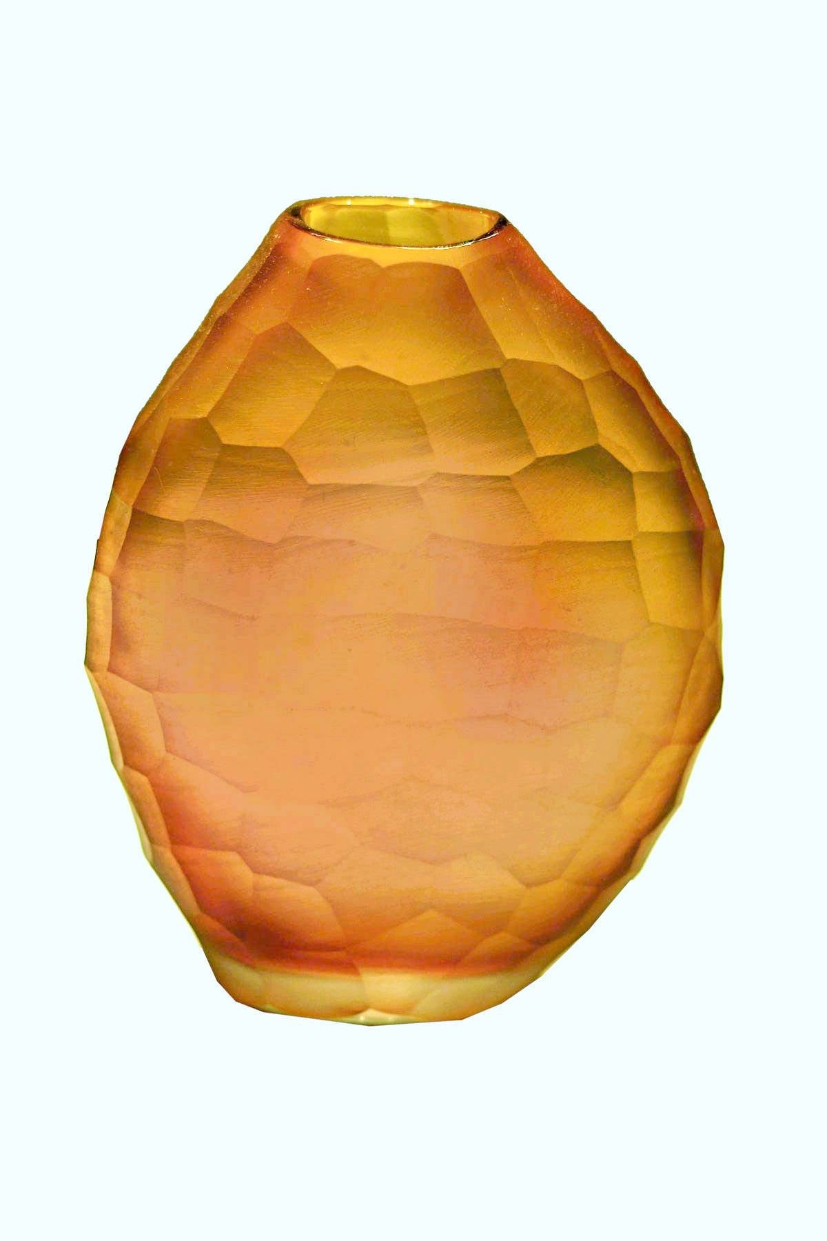 Golden Frosted Glass Vase