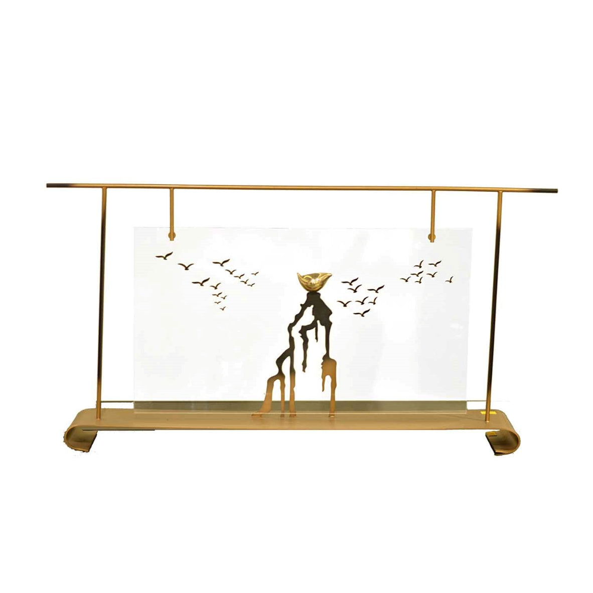 Golden Glass & Metal Décor Piece