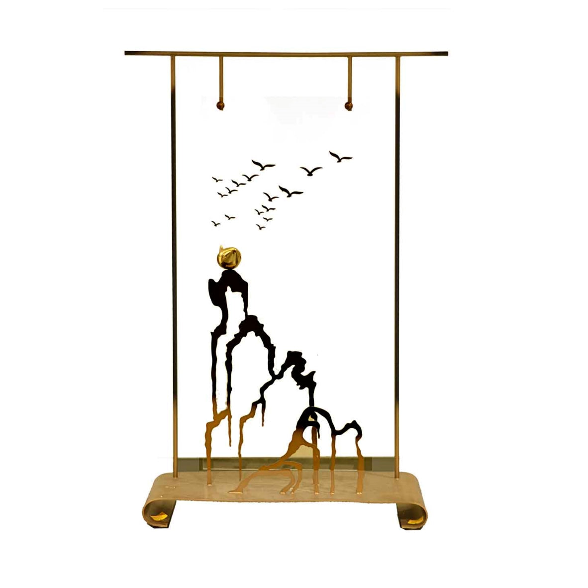 Golden Glass & Metal Décor Piece