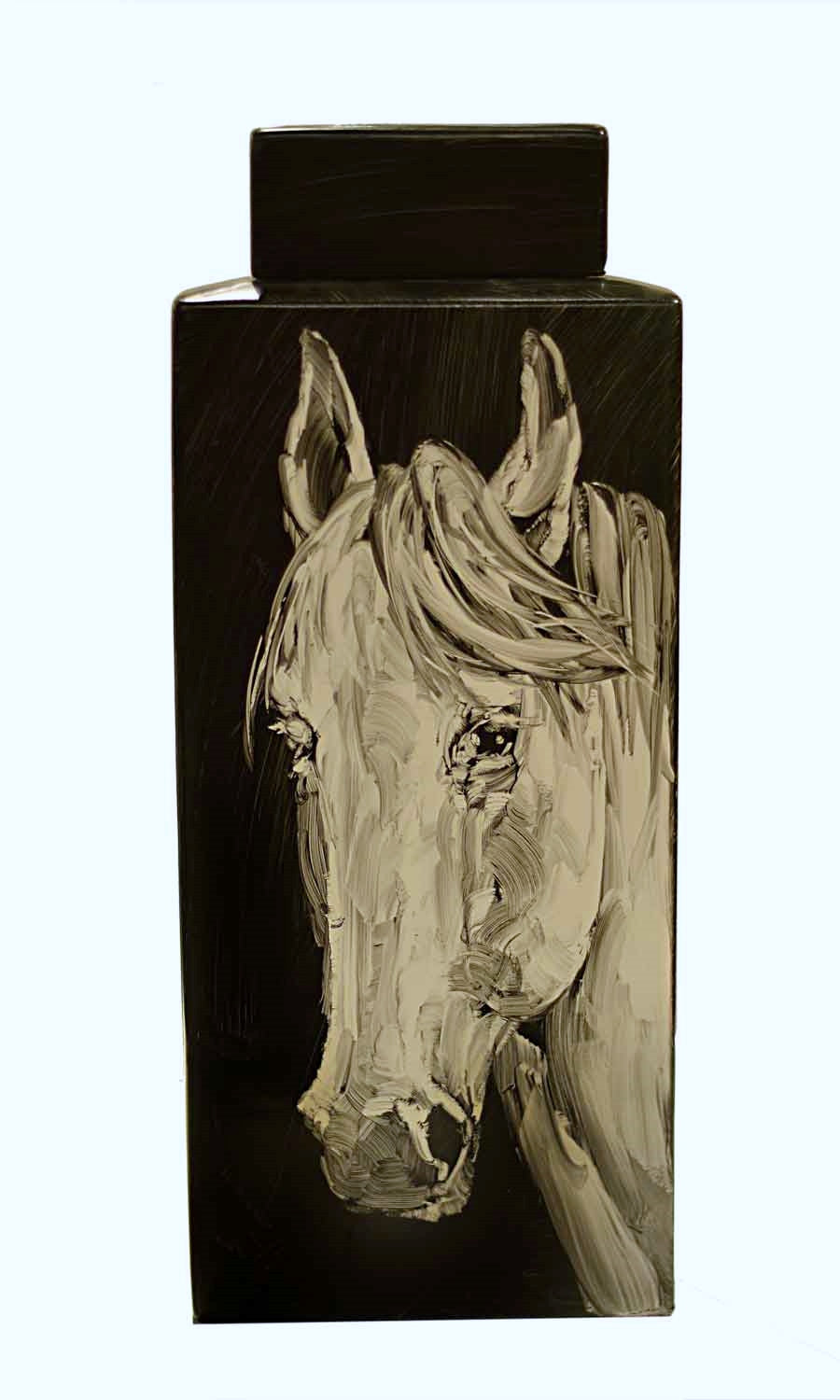 Handpainted Horse Vase