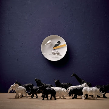 Haoshi Sparrow X Round Clock - Yellow