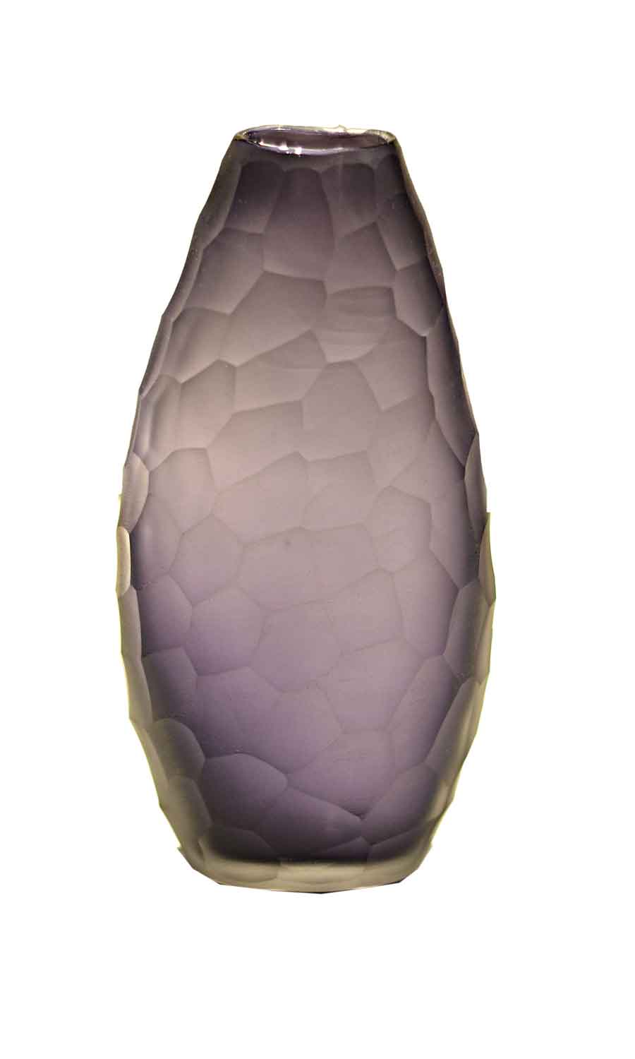 Purple Frosted Glass Vase