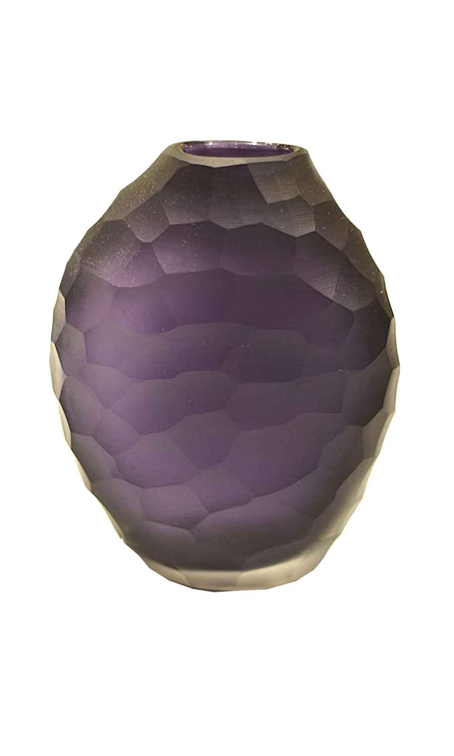 Purple Frosted Glass Vase