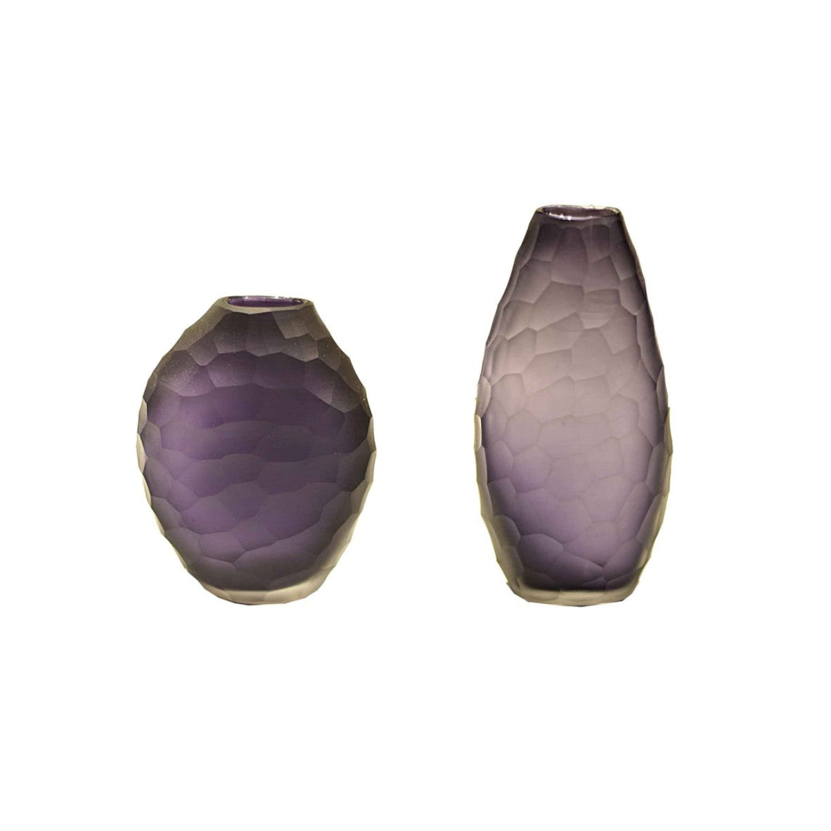 Purple Frosted Glass Vase